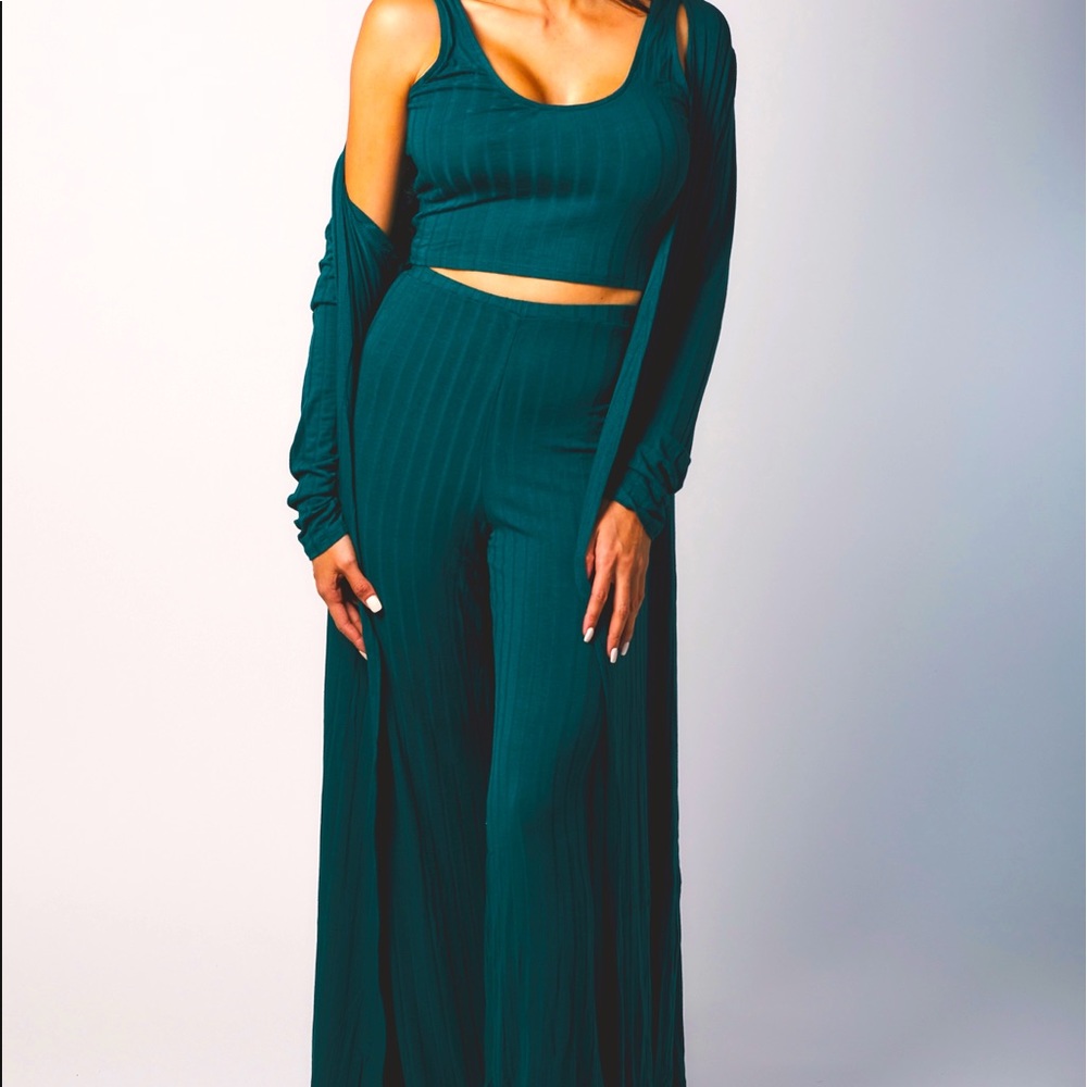 3 piece Emerald green set